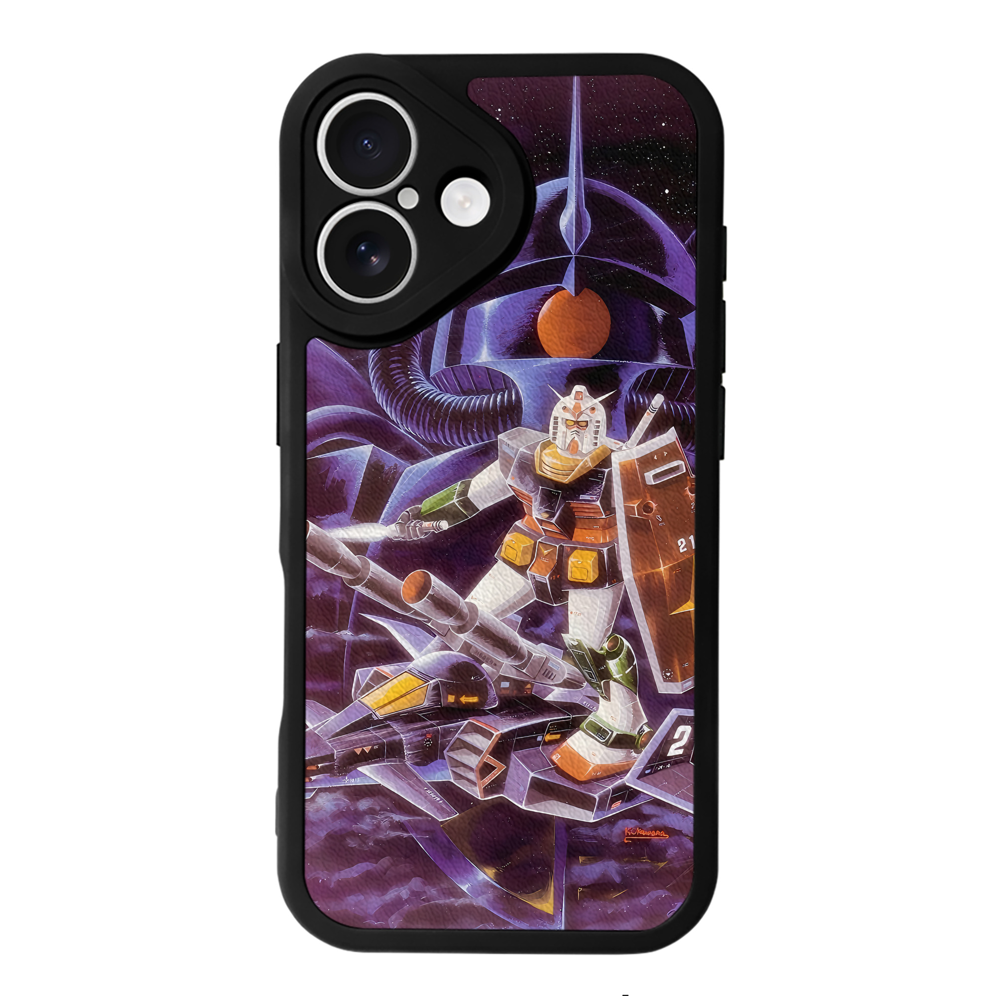 （画像用） 機動戦士ガンダム Mobile Suit Gundam 【iPhone 16シリーズ対応】シリコンスマホケース（レザー調） 材質：シリコン